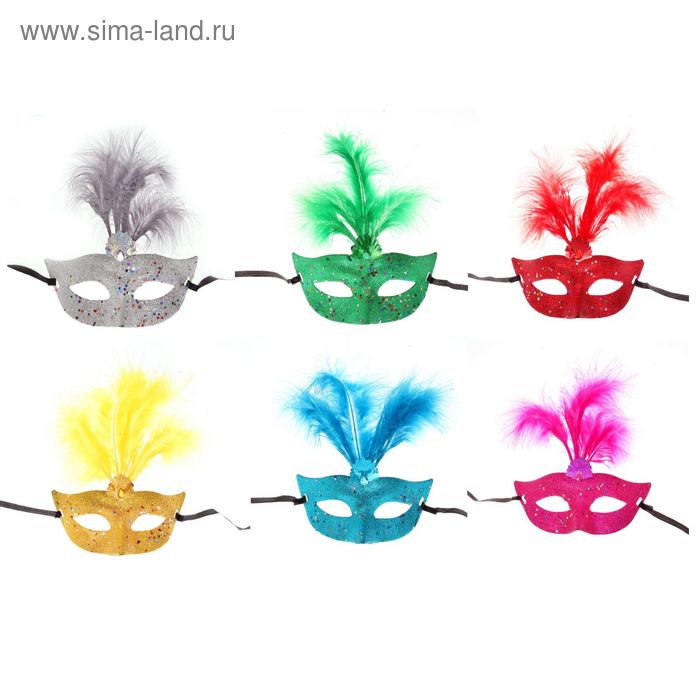 фото Карнавальная маска «странница», с перьями, цвета микс страна карнавалия