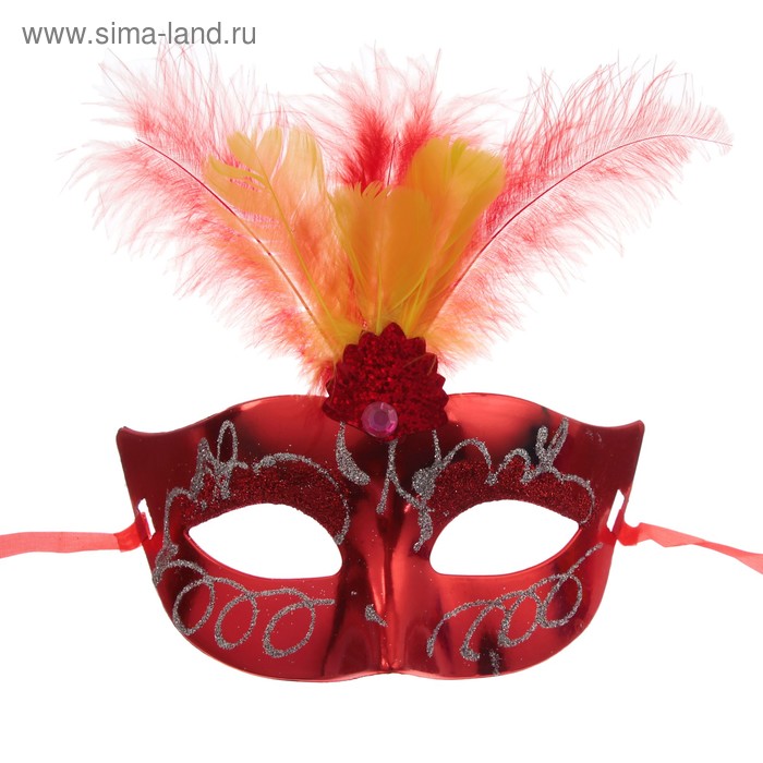 фото Карнавальная маска «причуда», с перьями, цвета микс страна карнавалия