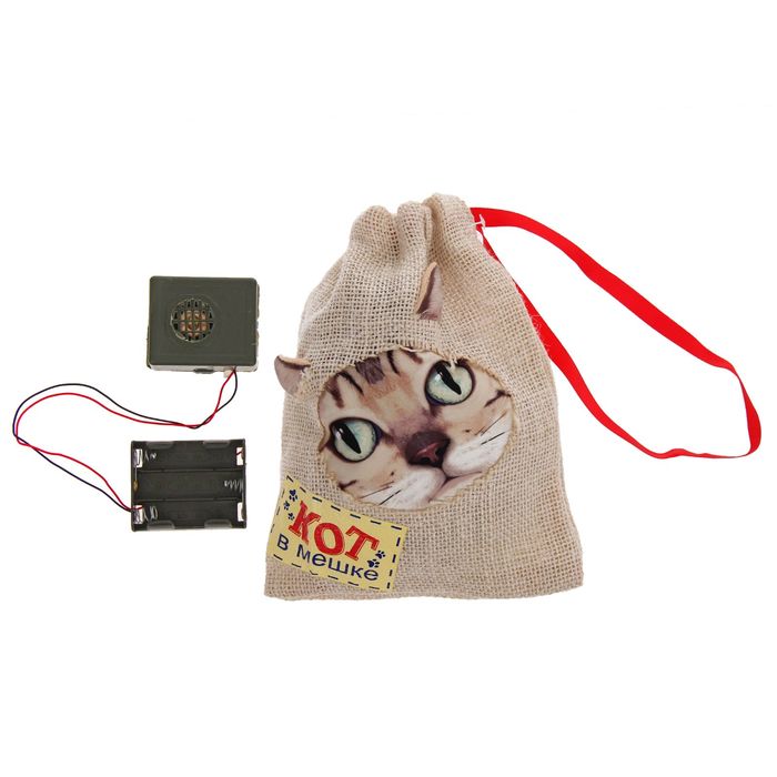 Прикол кот в мешке "Кот в мешке", + звуковой элемент
