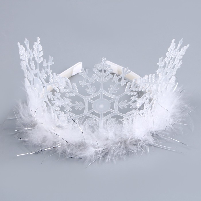 Корона «Снежинка», с пухом корона снежинка для девочки