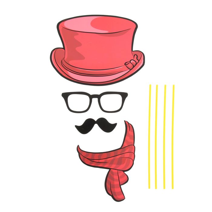 Карнавальный набор для фотосессии "Пижон", 4 предмета: шляпа, очки, усы, шарф