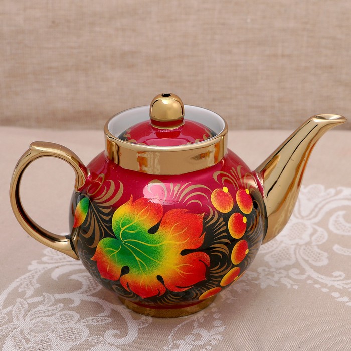 Набор «Осень», рюмка, 3 предмета, самовар 3 л, заварочный чайник 0,7 л, поднос