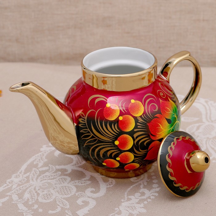 Набор «Осень», рюмка, 3 предмета, самовар 3 л, заварочный чайник 0,7 л, поднос