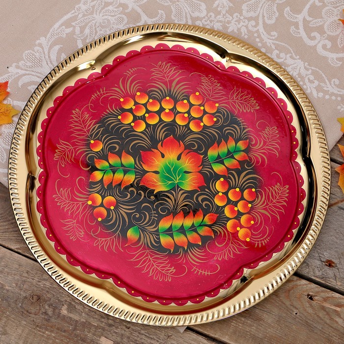 Набор «Осень», рюмка, 3 предмета, самовар 3 л, заварочный чайник 0,7 л, поднос