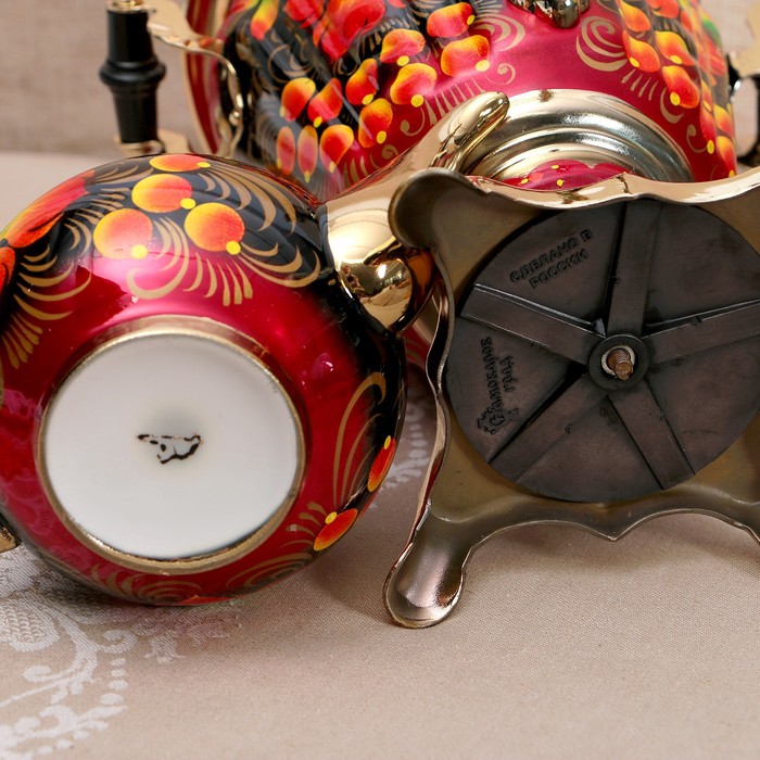 Набор «Осень», рюмка, 3 предмета, самовар 3 л, заварочный чайник 0,7 л, поднос