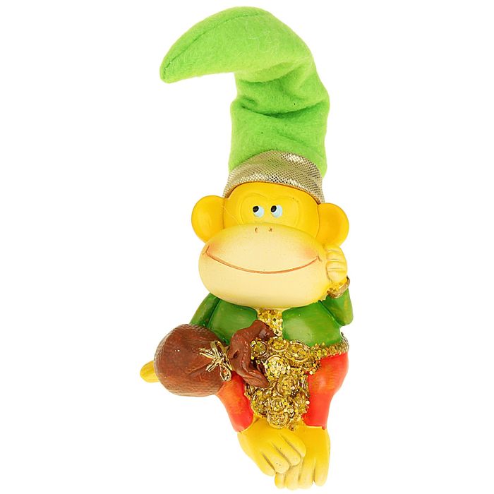 Сувенир "Обезьянка в колпаке с монетами" МИКС