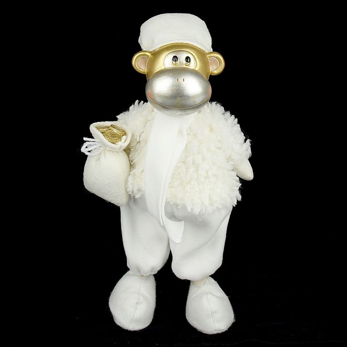 Сувенир "Обезьянка Снежок с мешком монеток"