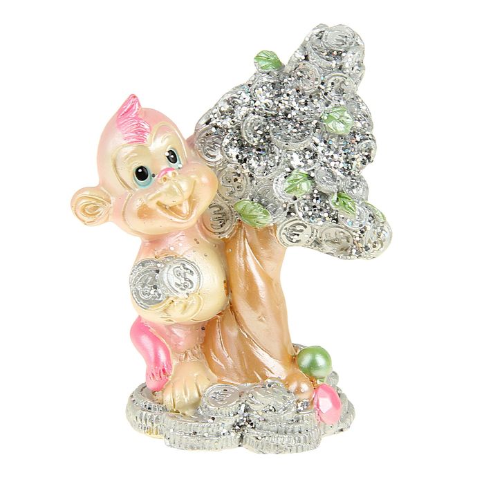 Сувенир "Обезьянка Милка у денежного дерева" МИКС