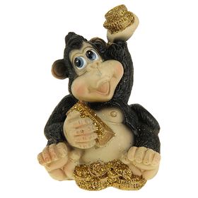 Сувенир полистоун 'Славная обезьянка с богатством' МИКС, 7х5,5х5,5 см Ош