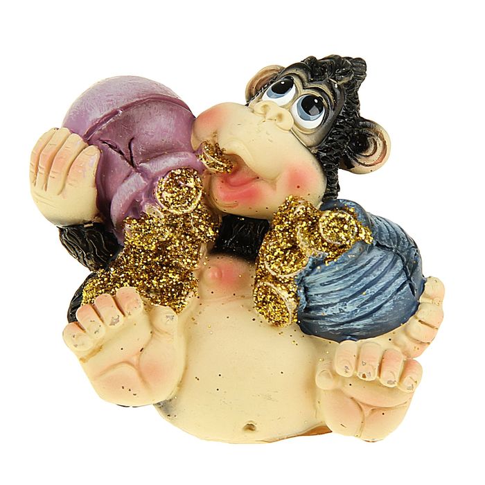 Сувенир "Славная обезьянка с мешками золота" МИКС