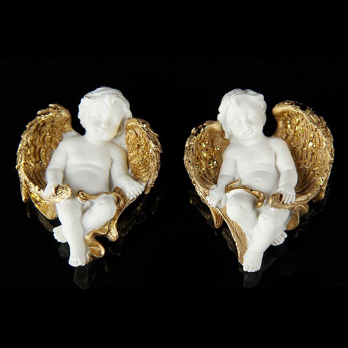 Магнит "Ангел неженка" золотистый, МИКС