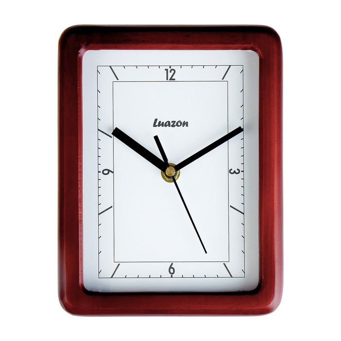 Часы настенные прямоугольные "Хэлен", циферблат белый, рама коричневая