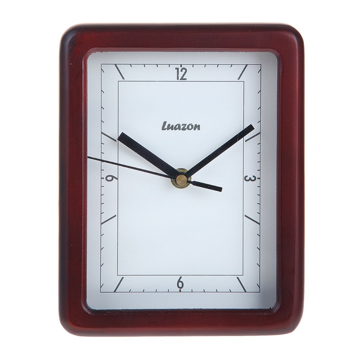 Часы настенные прямоугольные "Хэлен", циферблат белый, рама коричневая