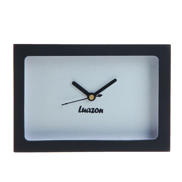 Часы настольные серии Дерево. Прямоугольник черный 16*11см мдф