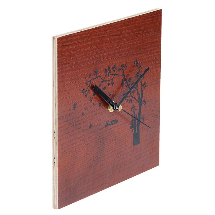 Часы настенные квадратные "Серия Дерево. Ветерок", 20,5 × 20,5 см, на циферблате цветущяя сакура, красное дерево