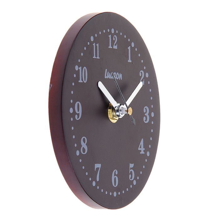 Часы настольные серии Дерево. Круг с белыми цифрами d=10см мдф