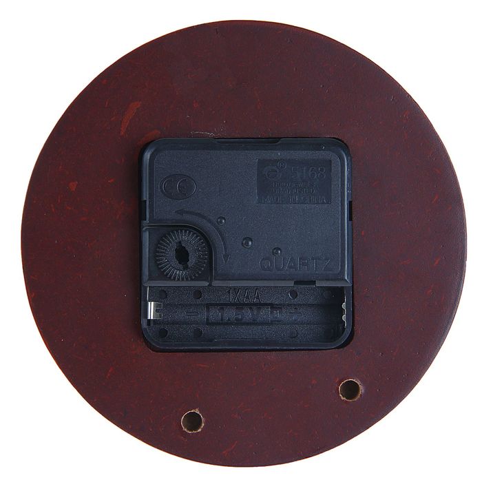 Часы настольные серии Дерево. Круг с белыми цифрами d=10см мдф