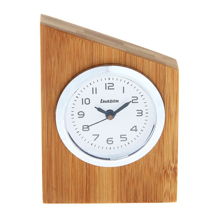 Часы настольные серии Дерево. Прямоугольник с острым углом 7*10,8см бамбук