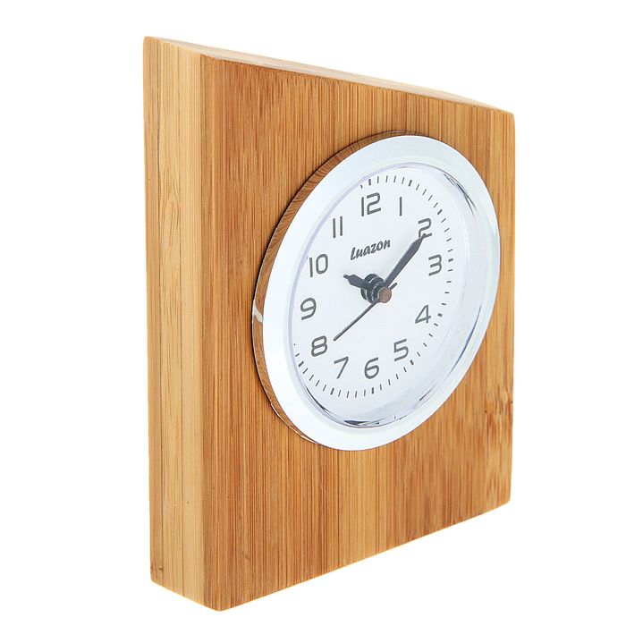 Часы настольные серии Дерево. Прямоугольник с острым углом 7*10,8см бамбук