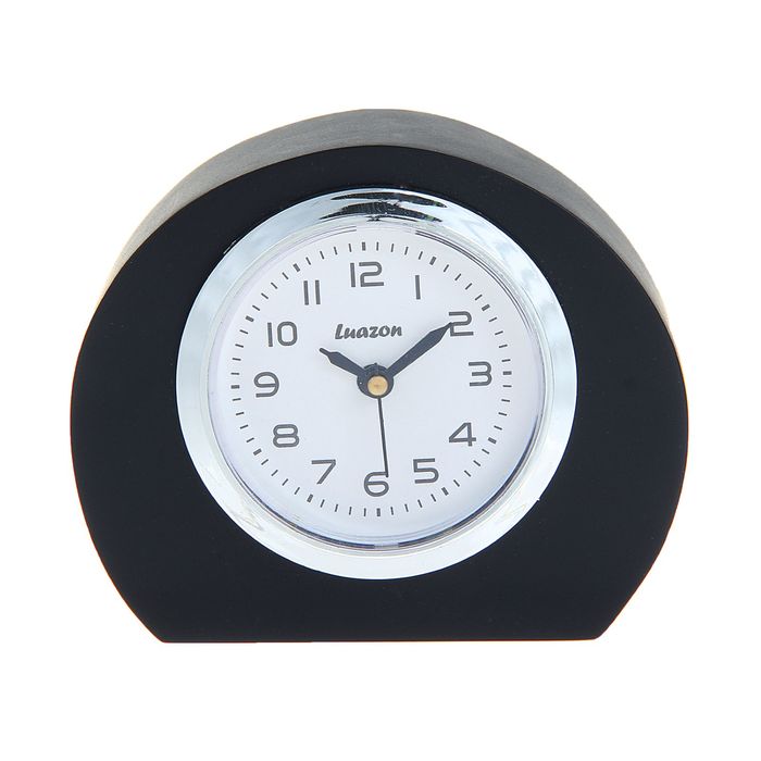 Часы настольные серии Дерево. Круг на подставке черные 10*7,5см мдф