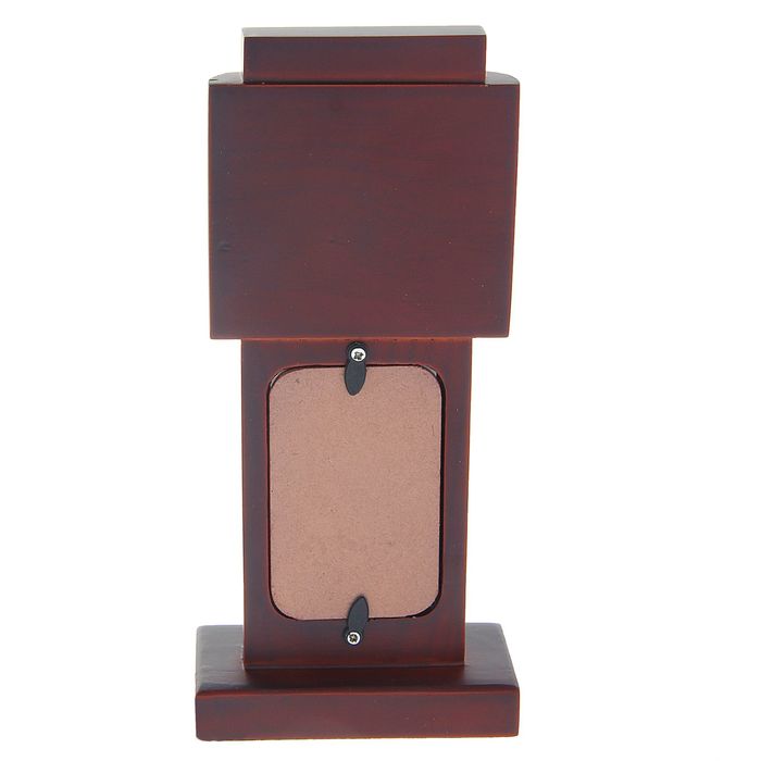 Часы настольные серии Дерево, Колонна с фоторамкой (4х7), 9,5*20см сосна