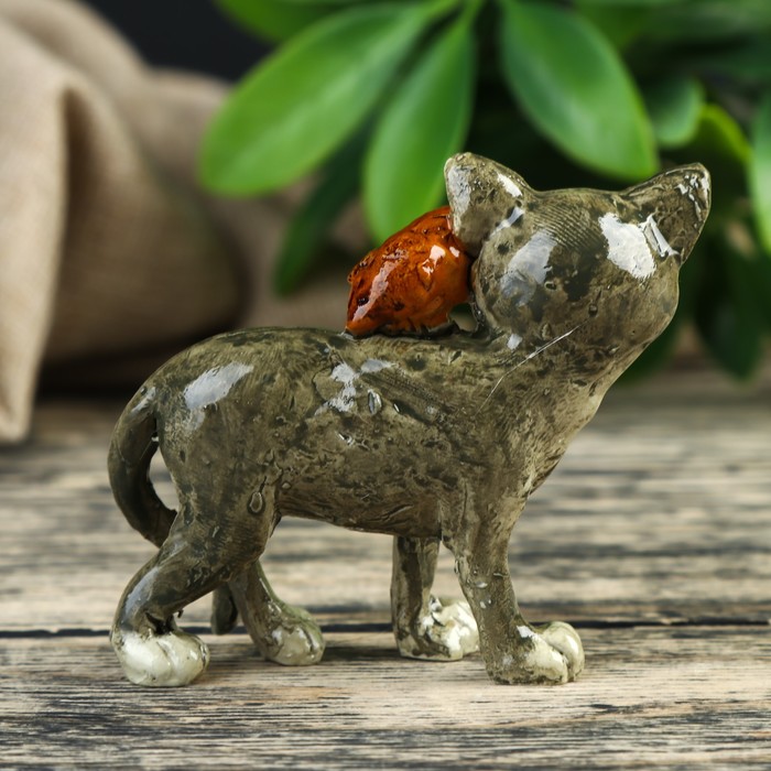 Сувенир - миниатюра "Кот с птичкой"