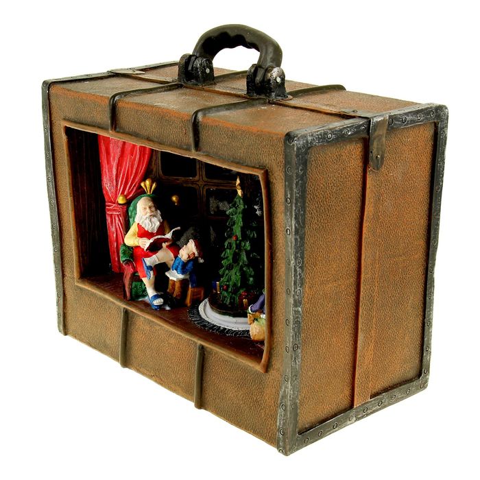 Сувенир "Чемодан новогодний" музыкальный, световой, движущийся