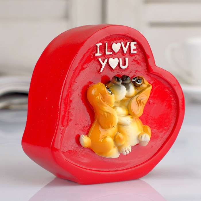 Копилка "Сердце со спаниельчиками"