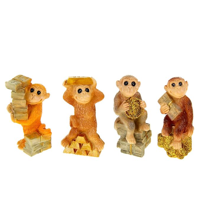 Сувенир "Обезьянка с деньгами" МИКС
