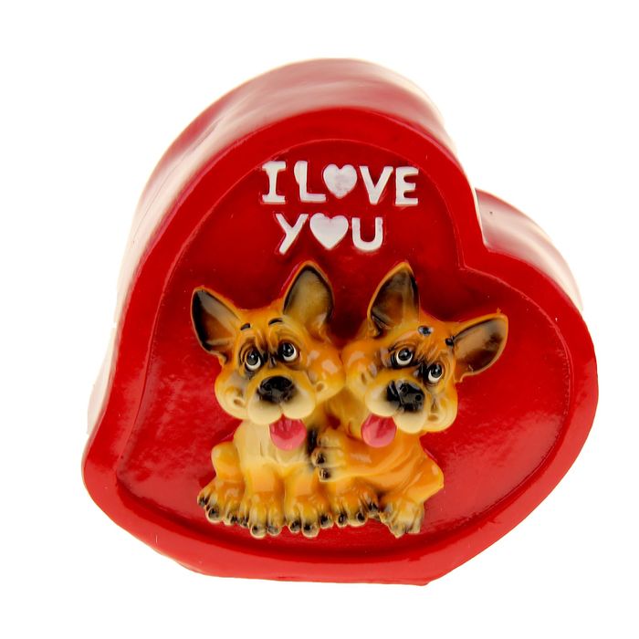 Копилка "Сердце с овчарками"