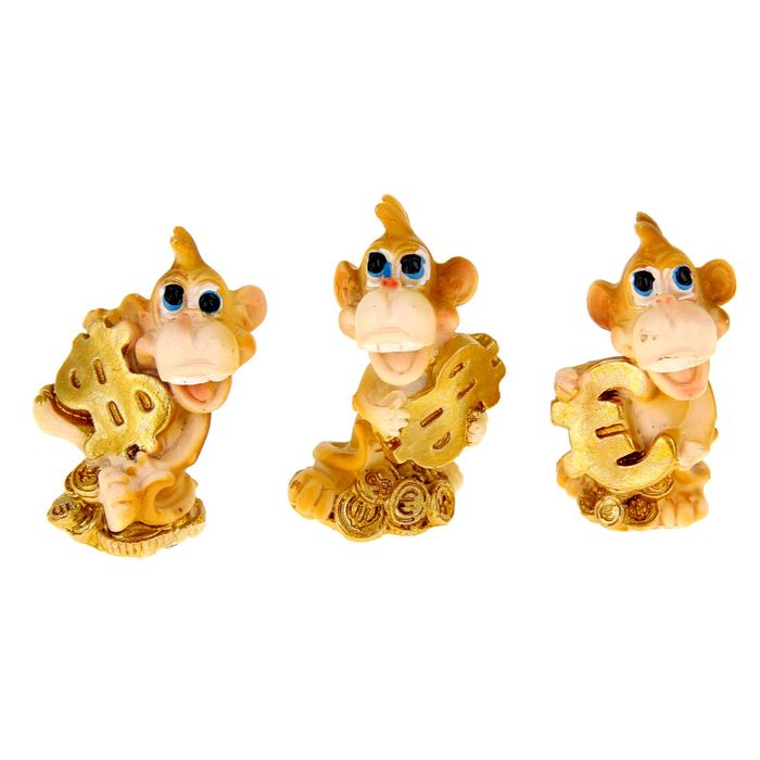 Сувенир "Веселая обезьянка на монетах" МИКС