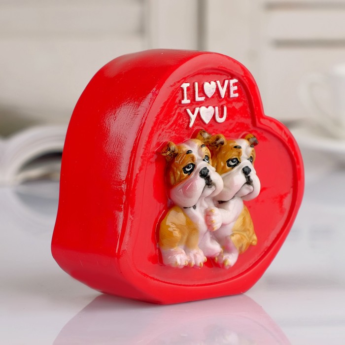 Копилка "Сердце с бульдожками"