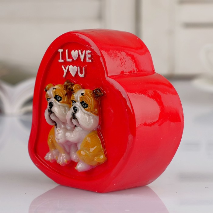 Копилка "Сердце с бульдожками"