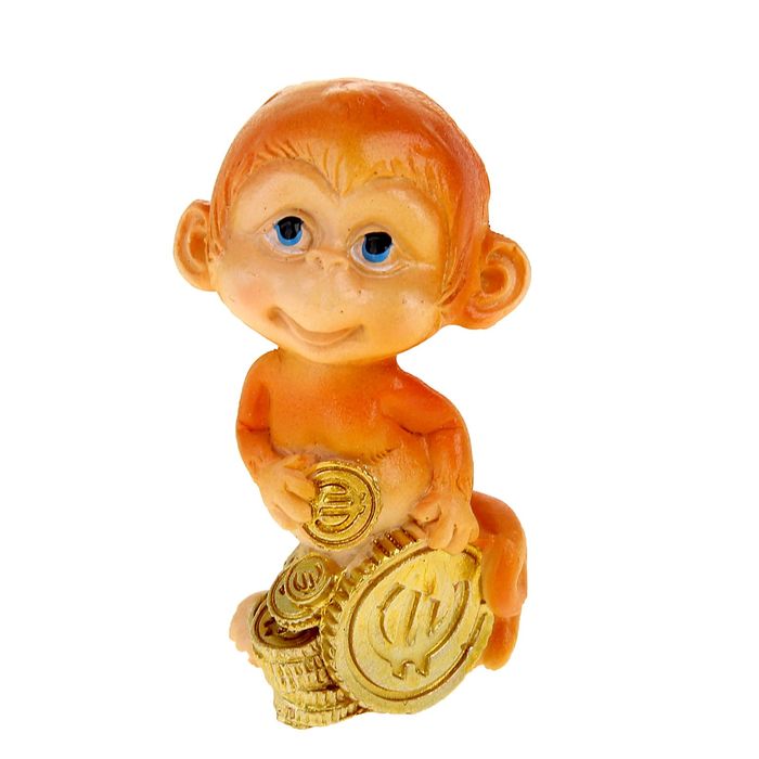 Сувенир "Малыш обезьянка с монетами" МИКС