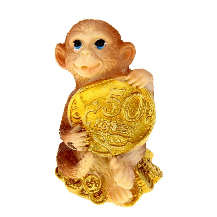 Сувенир "Кроха обезьянка с рублём" МИКС