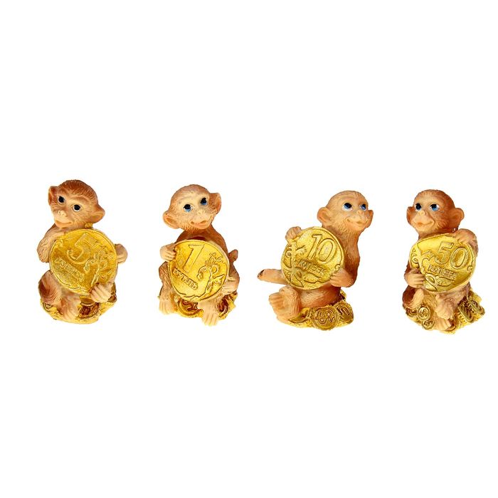 Сувенир "Кроха обезьянка с рублём" МИКС