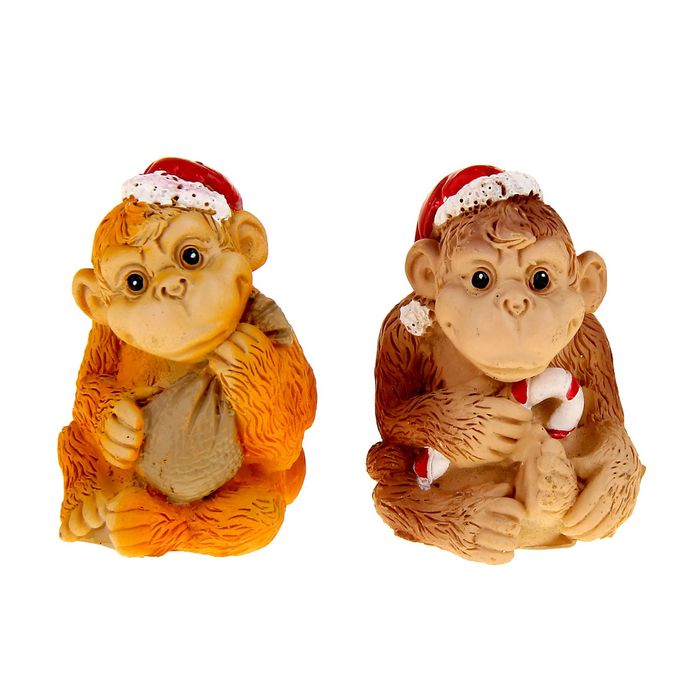 Сувенир "Обезьянка в новогоднем колпаке" МИКС