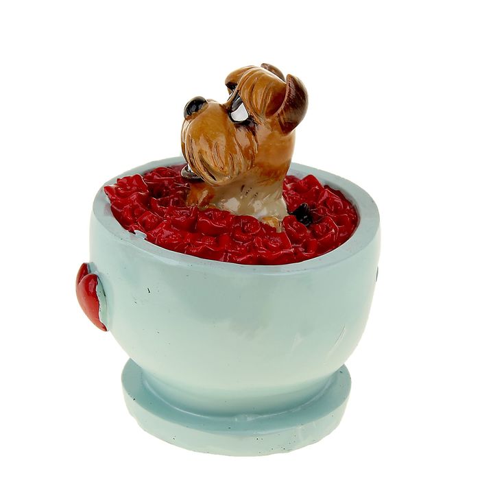 Копилка "Собачка в чашке с сердечками" МИКС