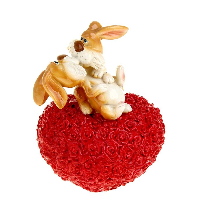 Копилка "Поцелуйчик зайчата на сердце"