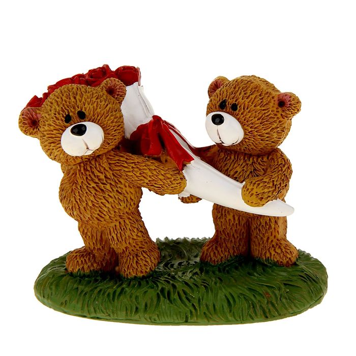 Сувенир "Мишутки с букетом"