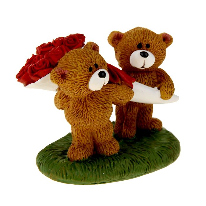 Сувенир "Мишутки с букетом"