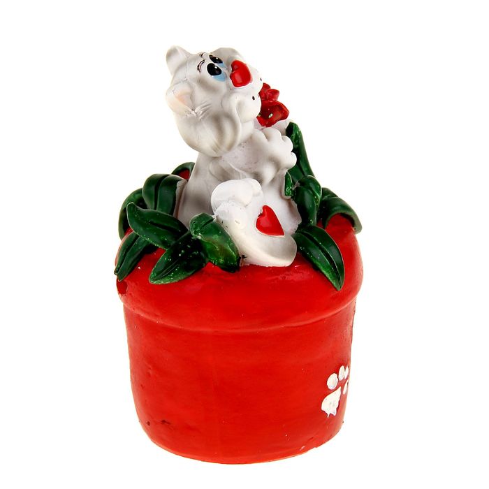 Копилка "Котик в цветочном горшке"