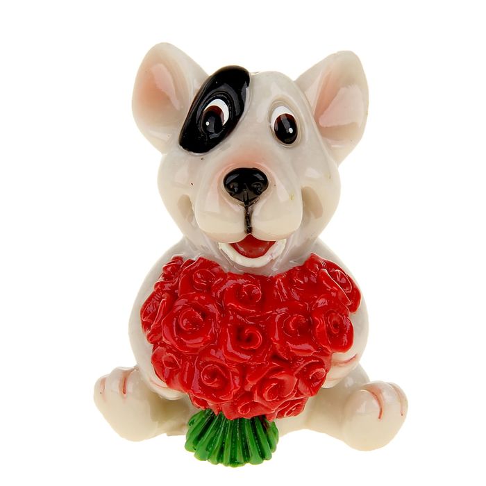 Сувенир "Пит Буль с розами"