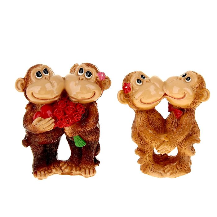 Сувенир "Парочка обезьянок" МИКС