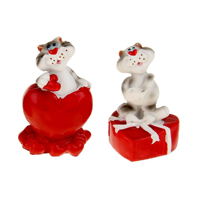 Сувенир "Котик с подарком" МИКС