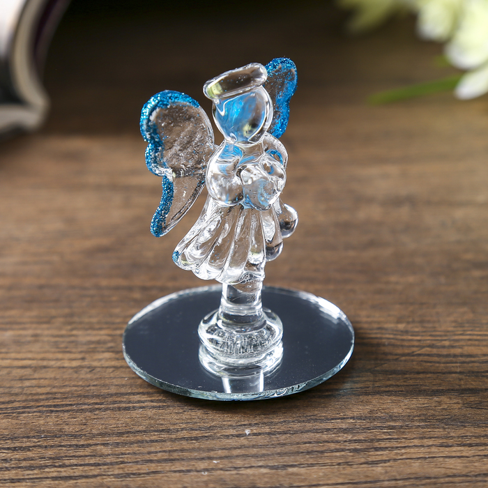 Сувенир-ангел "С цветочком" на зеркале