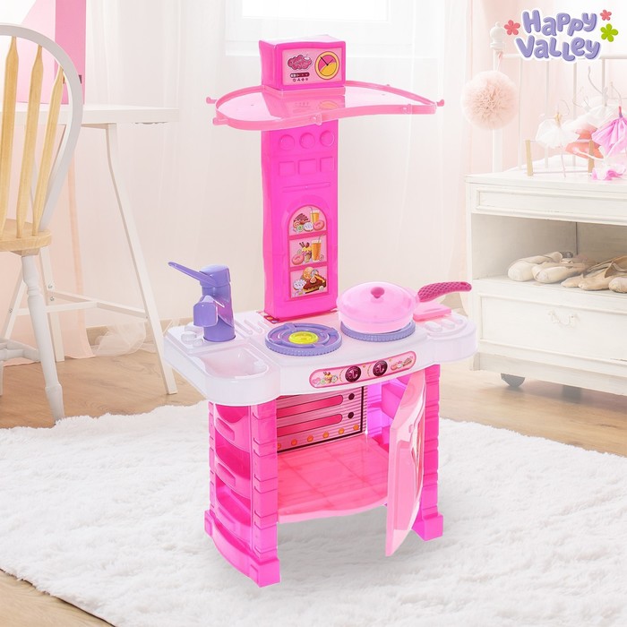Игровой модуль кухня "Принцесса" с аксессуарами, световые и звуковые эффекты, БОНУС - бумажные кукла и одежда