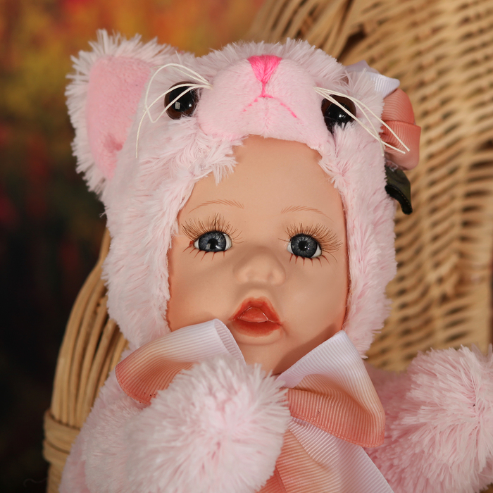 Кукла коллекционная "Малыш в костюме котёнка"