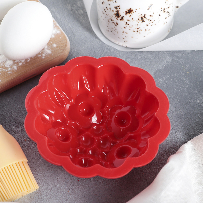 Форма для выпечки "Букет" 12х4 см, цвета МИКС