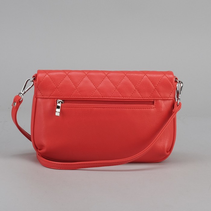 Сумка женская на молнии, регулируемый ремень, цвет красный